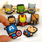 Аксессуары для обуви Кроксы в виде супергероев, подвески из мрамора, украшения для мальчиков, Мультяшные Значки из ПВХ для мальчиков и девочек, подарочный набор игрушек