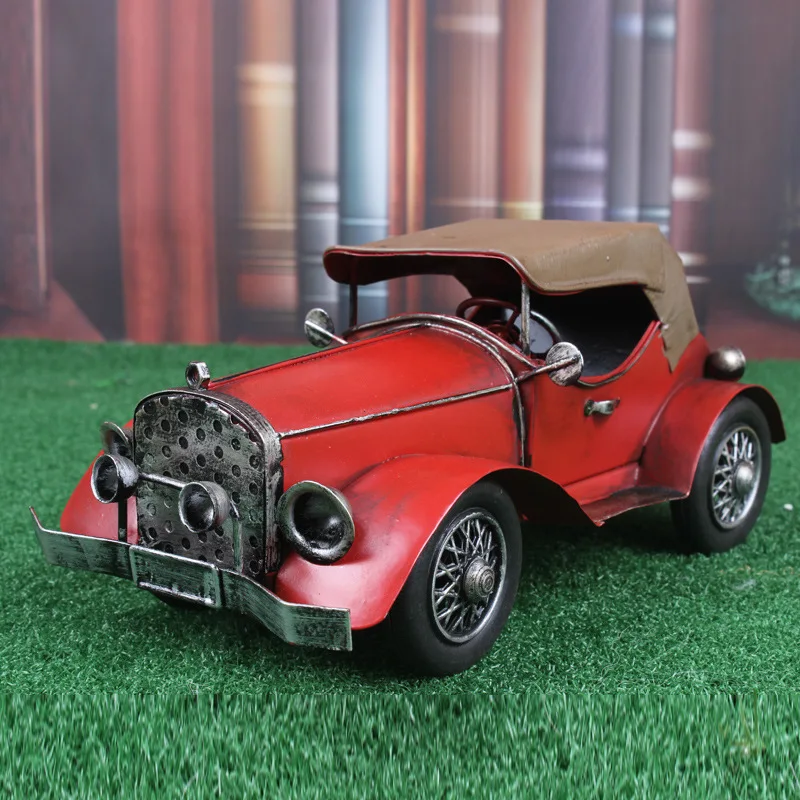 

25x11x11cm Tin Classic Car Model Classic Retro Diecasts Toy Vehicles Model Car Without Pull Back Metal Crafts Toys for Children