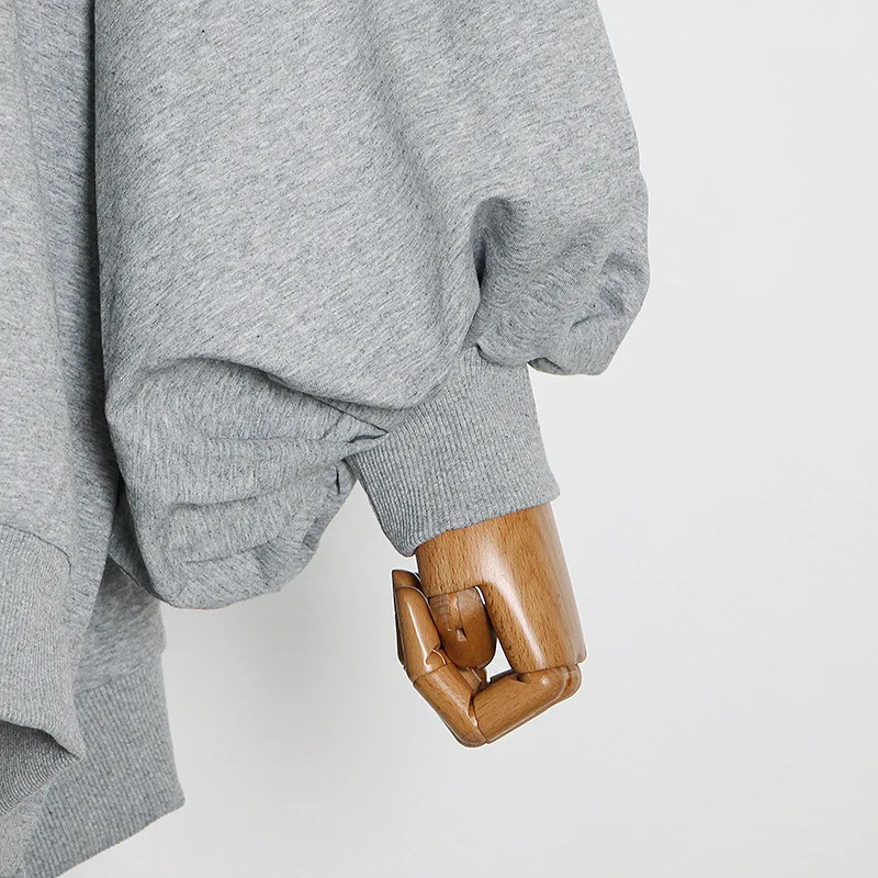 

Women Long Oversize Loose Sweatshirt Lantern Sleeve Fleece Pullovers Tracksuit