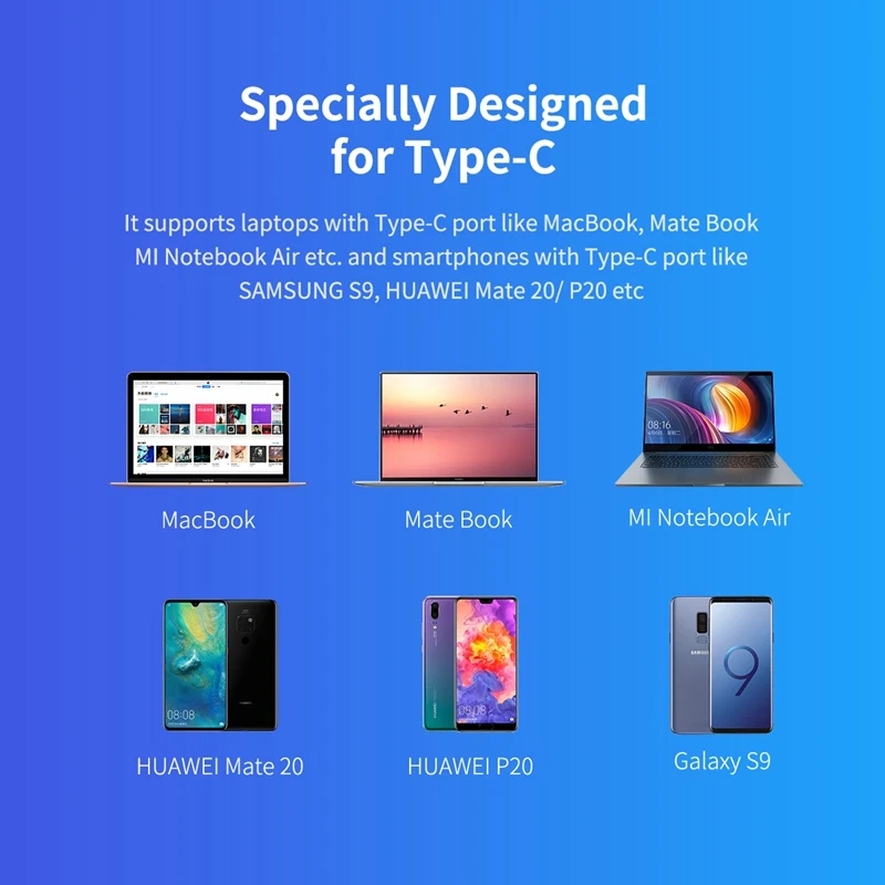 Адаптер ROCK USB C к HDMI концентратор Type PD Кабель-адаптер для быстрой зарядки MacBook USBC Hub