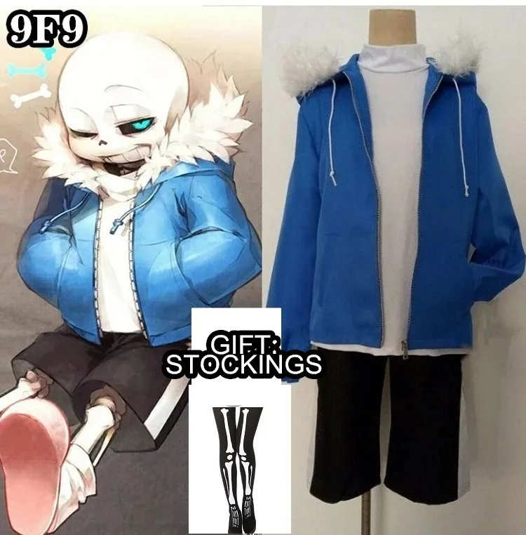 Короткие шорты для косплея Sans Undertale куртка со скелетом без молнии свитер костюм