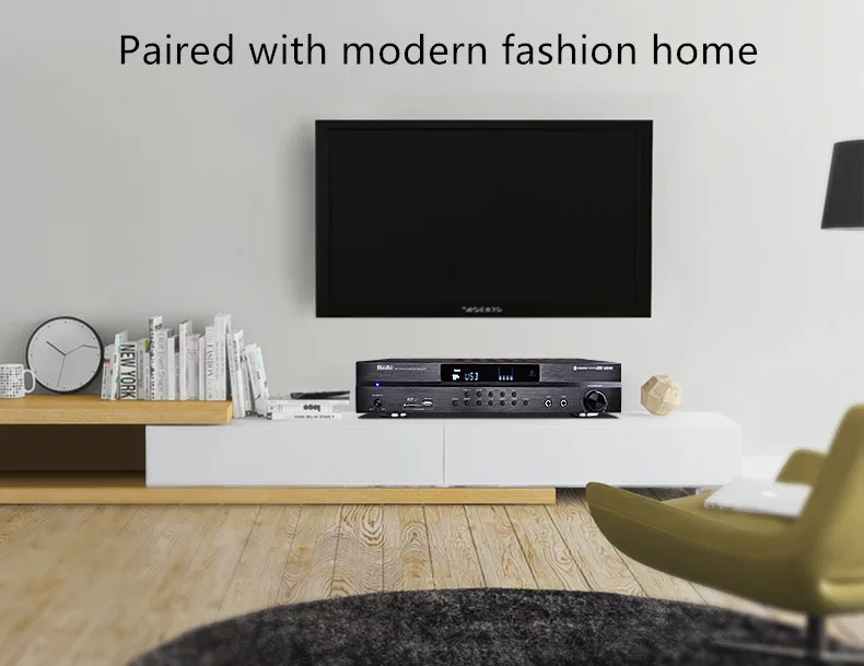 Усилитель мощности AV 5.1CH Dolby AC-3 Bluetooth HDMI декодирование DTS волоконный коаксиальный USB/SD усилитель домашнего кинотеатра 60F