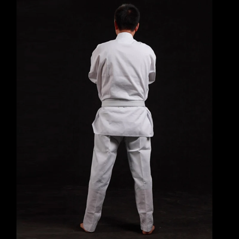 White Collar Taekwondo Uniform Quality Dobok Children Adult Clothes Karate  Judo Suit TKD Training Clothing Long Sleeve Coat