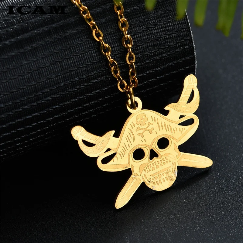 ICAM ожерелье Пираты Карибского моря кулон с черепом модная цепочка ожерелья