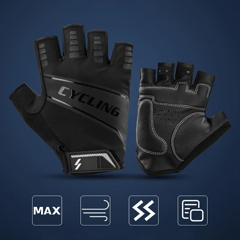 

Cycling Bike Half Short Finger Gloves Anti-skid Gloves Cycling Riding Motorcycle Sports Mitt Fingerless Gloves