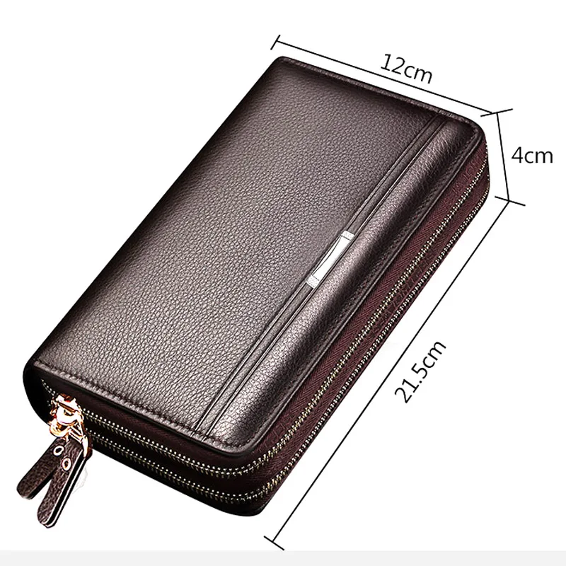 Leinasen мужские кошельки с карманом для монет Длинный кошелек на молнии мужчин