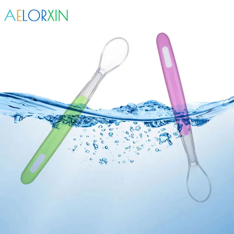 

Мягкая силиконовая ложка для кормления ребенка, ложка конфетных цветов, детская еда, Детские Ложки для кормления, столовые приборы, кухонна...