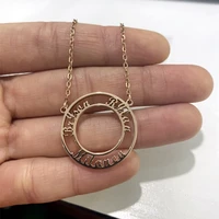 customized circle name necklace stainless steel personalized multiple nameplate pendant necklace best friends gifts jewelry