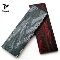 1piece g10 micarta template board sheet blackred damascus canvas material for diy knife handle craft supplies