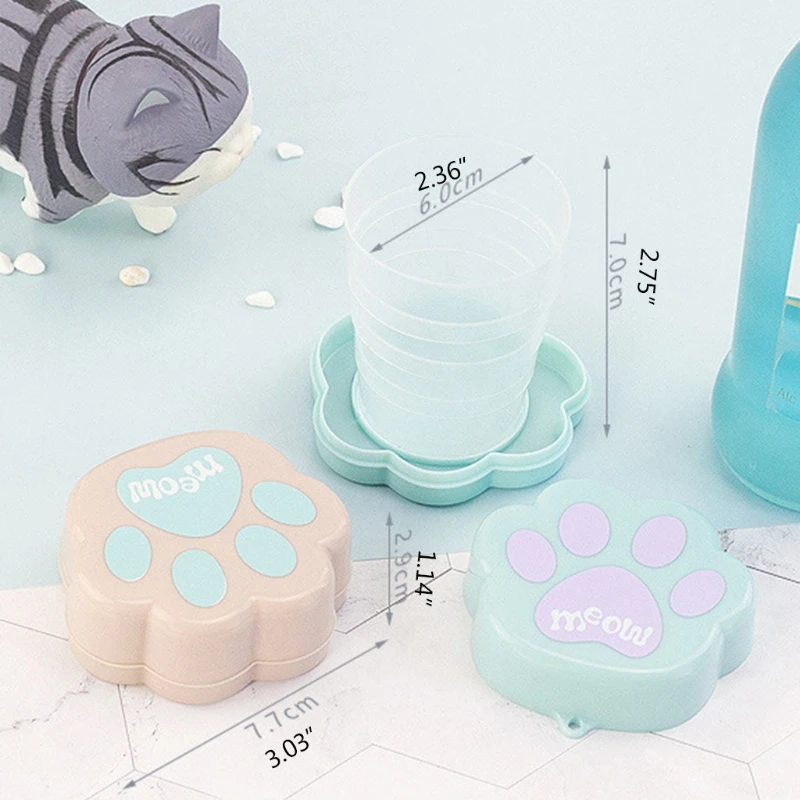 Портативная Пластиковая Складная чашка в форме кота складные кружки когтя для