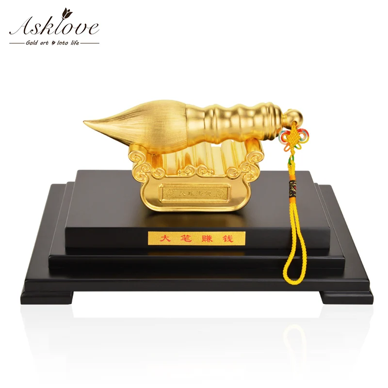 Asklove Feng Shui украшение ручки 24K золотой орнамент из фольги счастливое