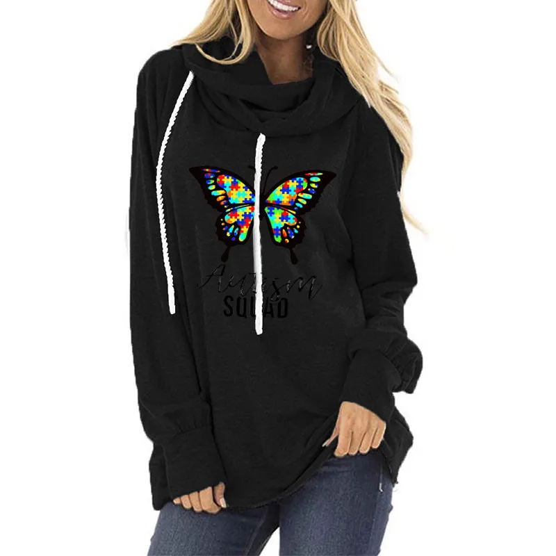 

Butterfly 2021 Autumn/Winter Fashion Long Sleeve Hoddies for Teens Kawaii Clothing Aesthetic Women Hoodies