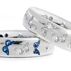 Изысканные серебряные женские модные двухцветные кольца с белым и синим камнем в форме бабочки для женщин Свадебные ювелирные изделия для невесты