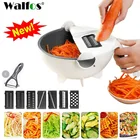Волшебная многофункциональная вращающаяся овощерезка WALFOS с дренажной корзиной, кухонный измельчитель для овощей и фруктов, слайсер, Прямая доставка