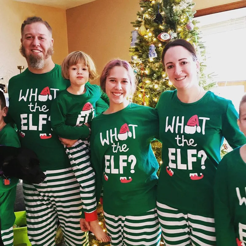 Рождественские пижамы с надписями коллекция 2019 года осенне-зимняя семейная