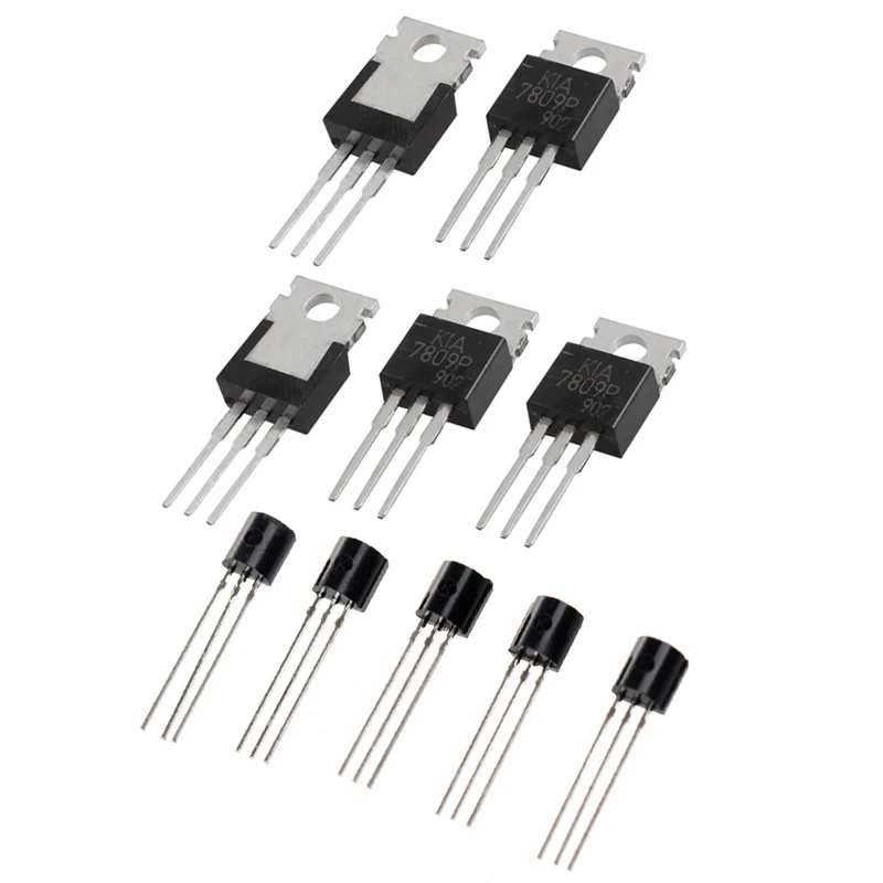 

100 X Transistor NPN BC547 45V 100MA Black BC547 With 5 Pcs L7809CV 3 Terminals Through Hole 1.5A 9V Postive Voltage Regulator