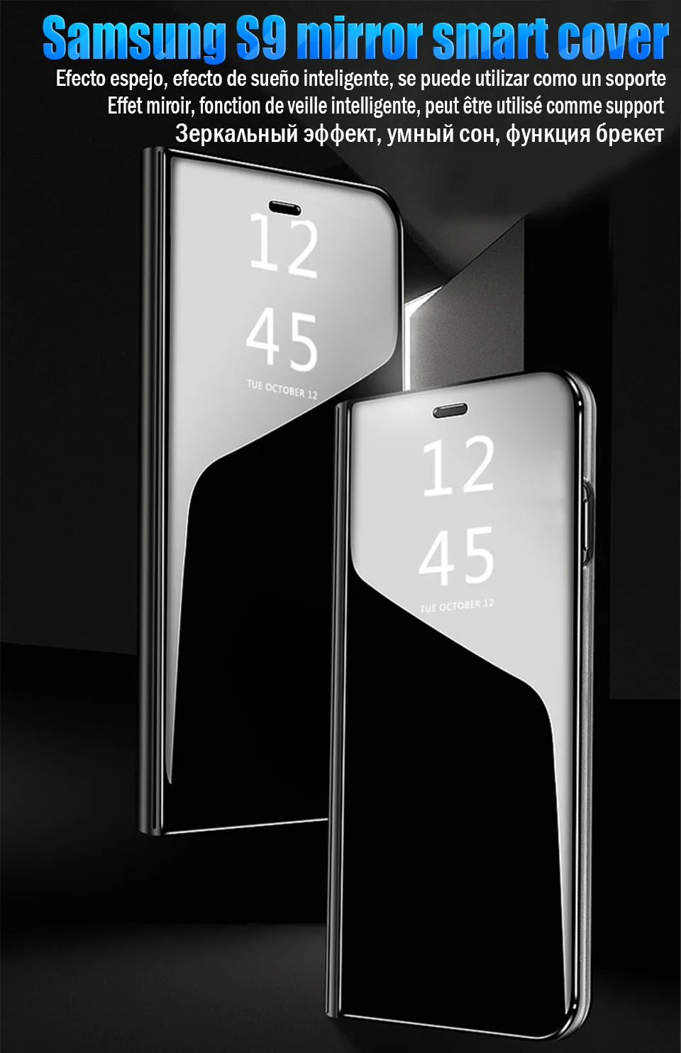 Чехол-книжка на подставке зеркальный чехол для samsung Galaxy S8 S9 S10 S7 край A7 A6 A8 A9 J8 J4 J6 плюс A5 A3 A30 A20 A10 M10 M20 сумка