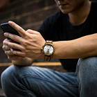 Часы мужские, деревянные, кварцевые, в деревянной подарочной коробке