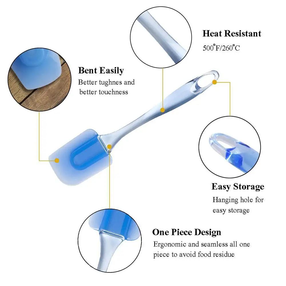 HobbyLane 3 шт./набор прозрачные синие термостойкие силиконовые лопатки инструмент