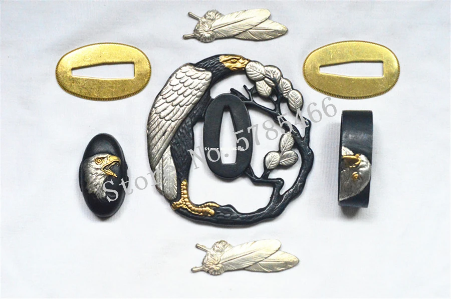 Набор аксессуаров для катаны вакидзаси меча с орлом медная Цуба менюки фучи