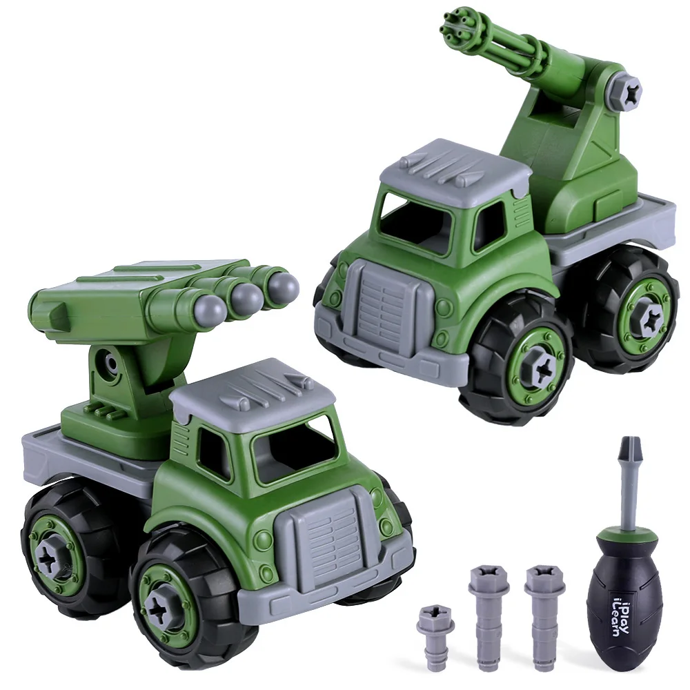 

Kids Army Trucks Take Apart Toys Assembly Military Vehicles Gun Carriage W/ Screwdriver Birthday Gift for 3 4 5 6 Years Old Boys