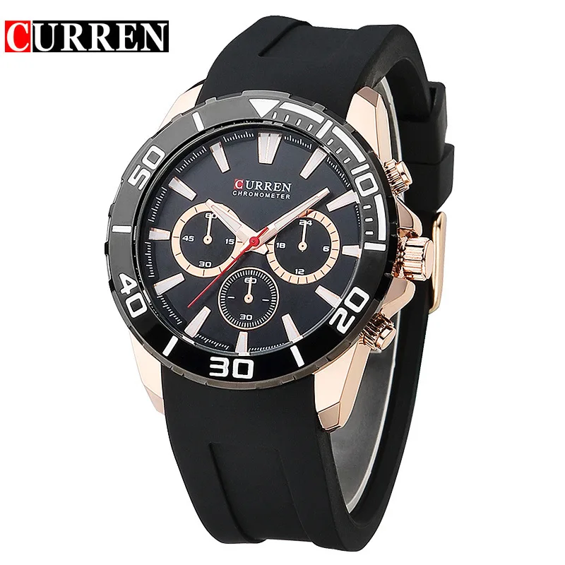 Часы наручные мужские с силиконовым ремешком роскошные модные деловые