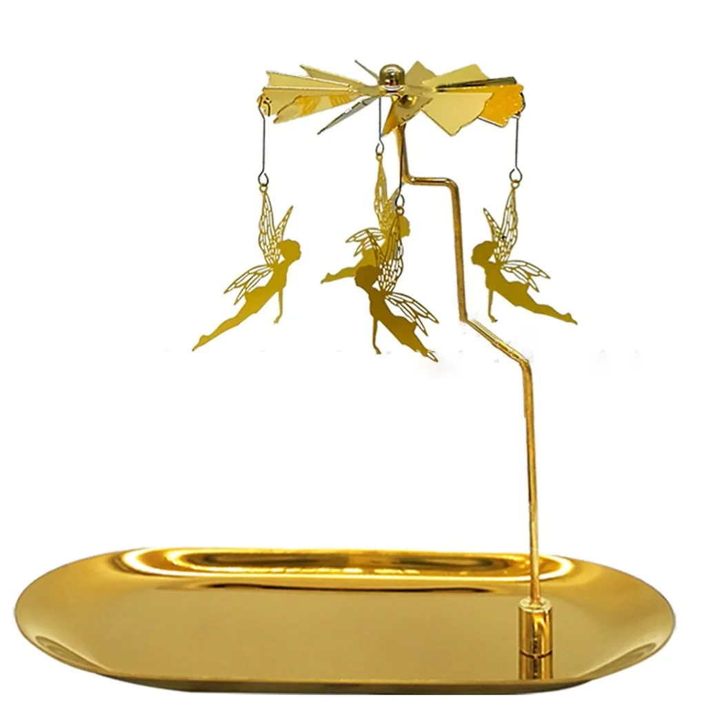 

Nordic Metal Candle Holder Aromatherapy Candle Magnetic Revolving Lantern Automatic Rotating Candle Holder Romantic Charm