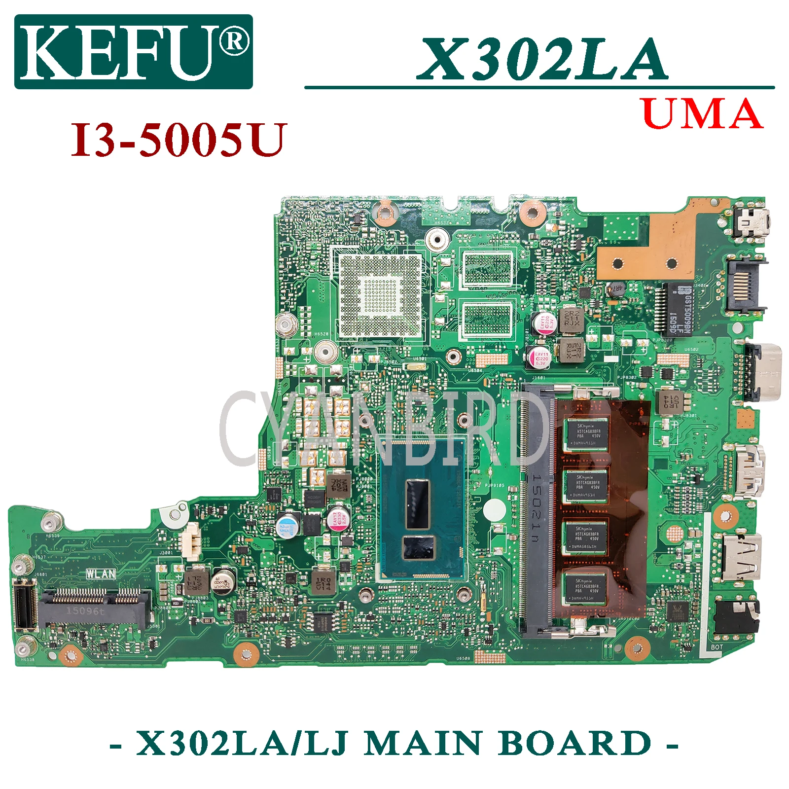 

KEFU X302LA/LJ original mainboard for ASUS X302LA X302LJ X302L with 4GB-RAM I3-5005U Laptop motherboard