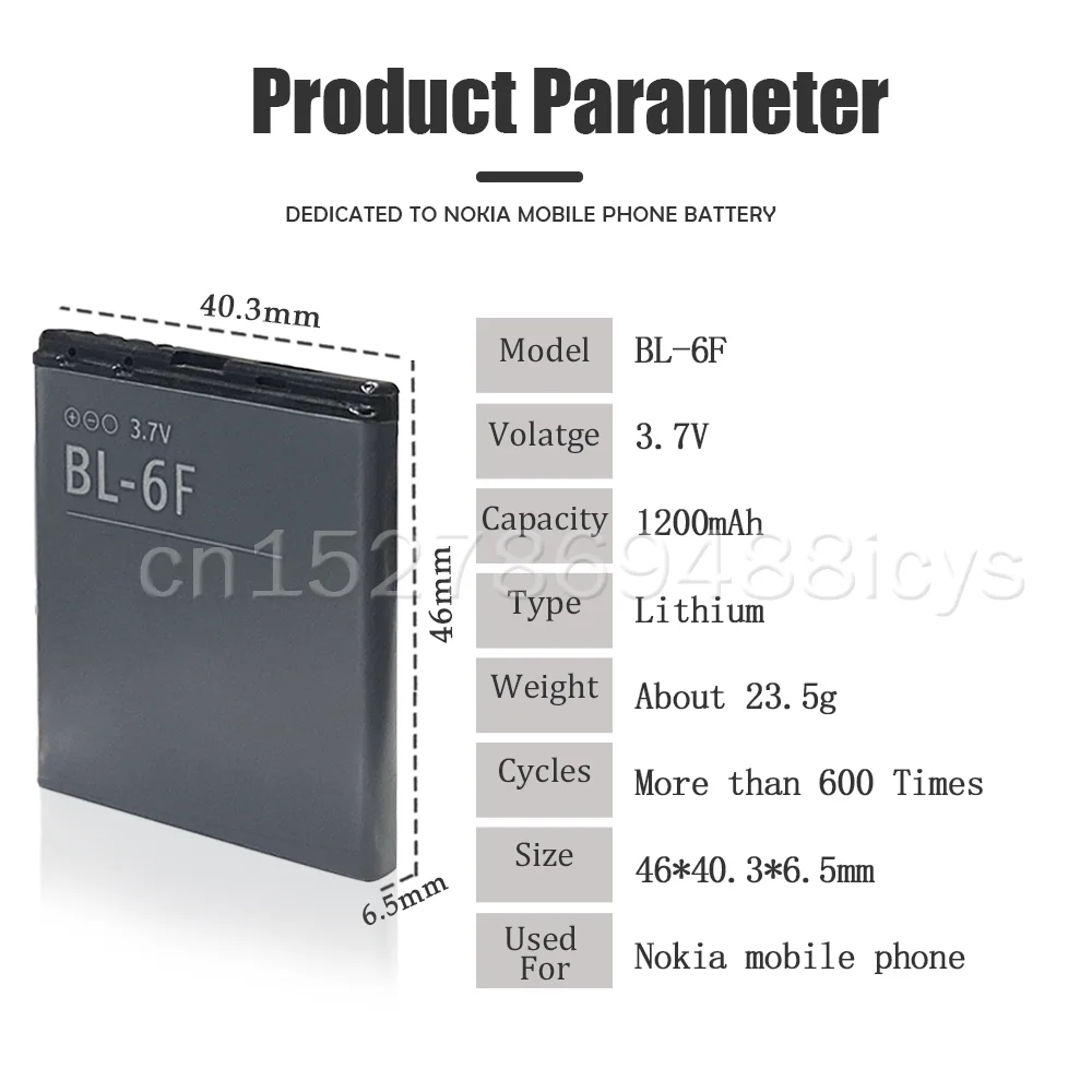 3 7 V BL 6F BL6F 1200 мАч замена аккумулятор телефона для Nokia 6788 6788I N78 N79 N95 8G Перезаряжаемые