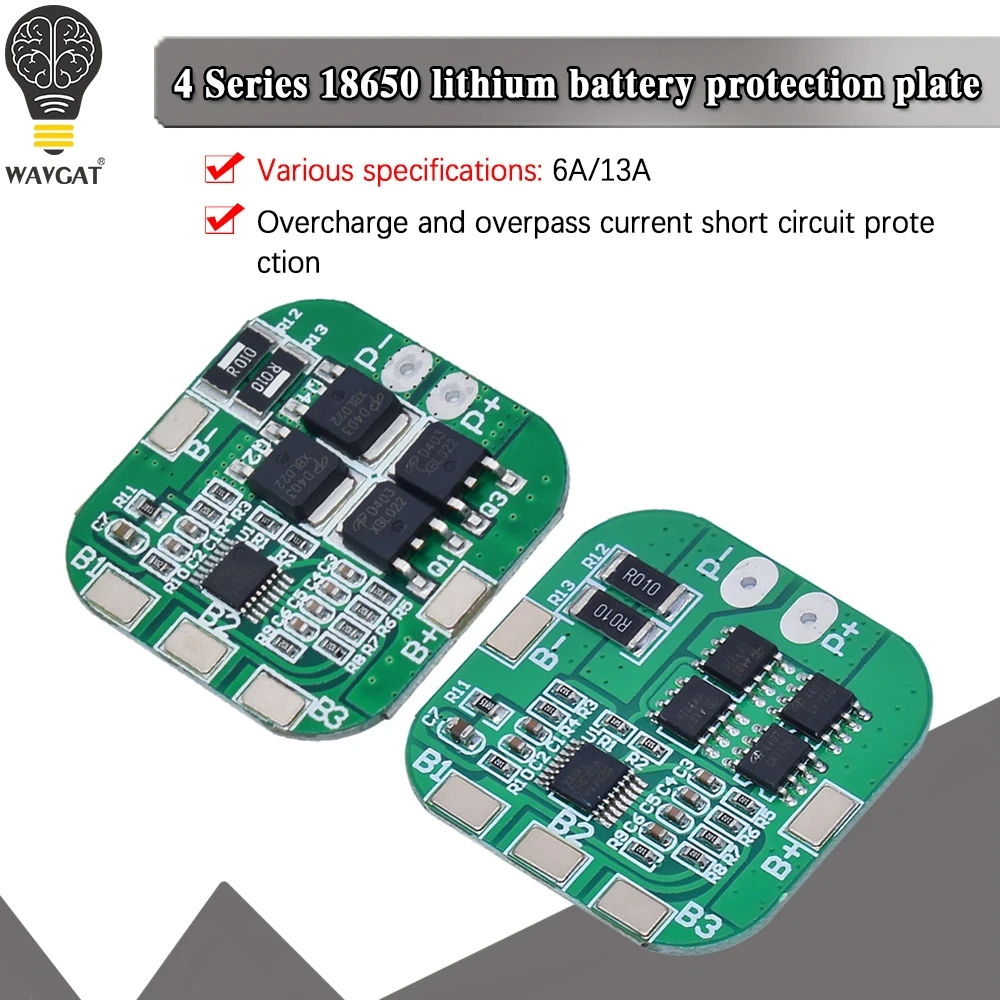 Защитная плата аккумулятора WAVGAT 14 8 в/16 в 20 А литий-ионная BMS PCM bms pcm для литиевой