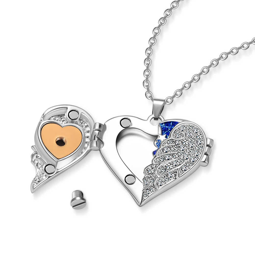 Сияющий кристалл урна в виде сердца кулон ожерелье кусок живёт на небесах