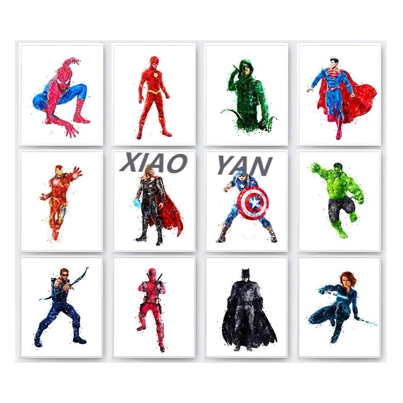 

5D алмазная живопись Marvel, супергерой, Мстители, Человек-паук, алмазная вышивка, наборы для вышивки крестиком, мозаика «сделай сам», украшение ...