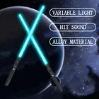 Световой сабель с изменением цвета RGB, мощные дуэлированные лазерные мечи, косплей-игрушка с 7 сменными цветами светильник и имитацией звука