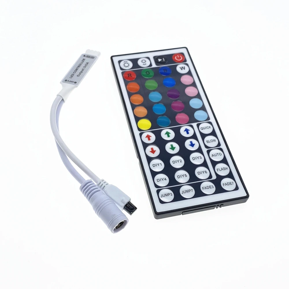 

Led Controller 44 Keys LED IR RGB Controler IR Remote Dimmer DC12V Control For RGB 5050/3528/2835/5730SMD LED Strip Lights