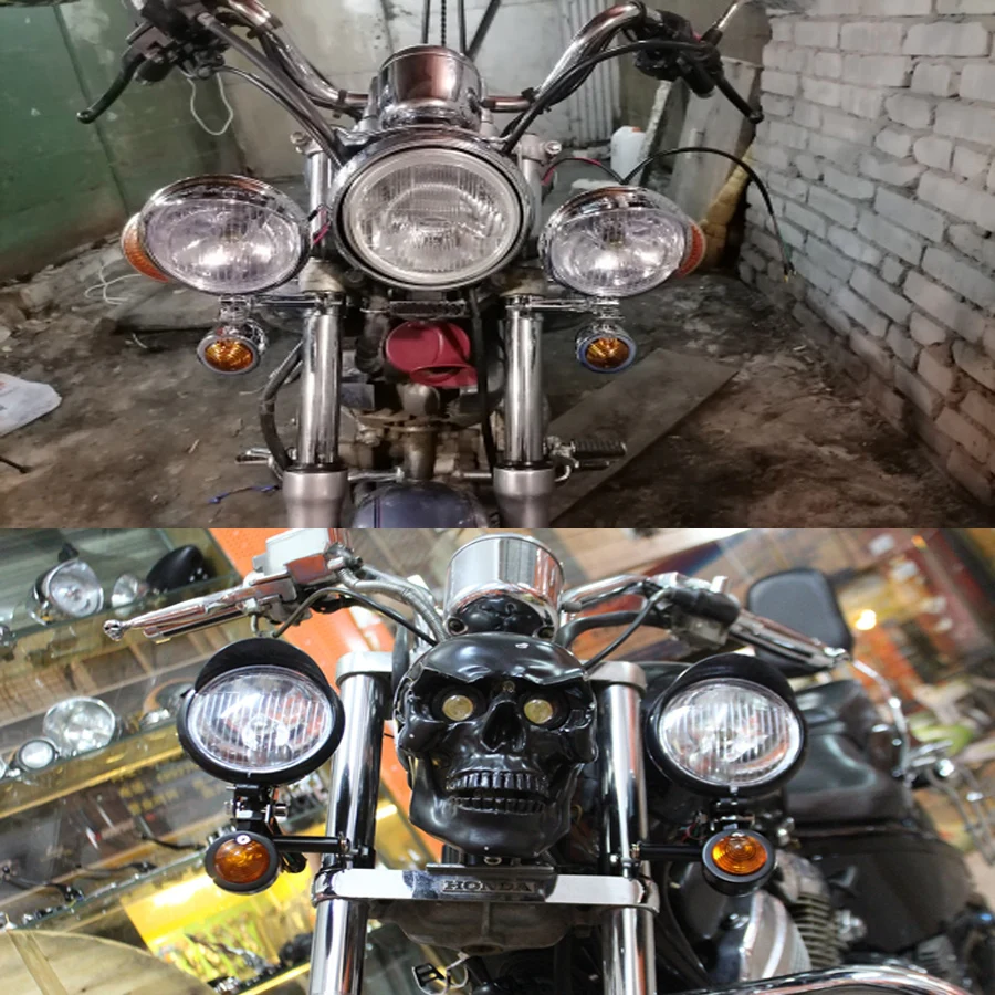 Для Honda Shadow Suzuki Yamaha Touring Chopper 1 комплект универсальная передняя противотуманная