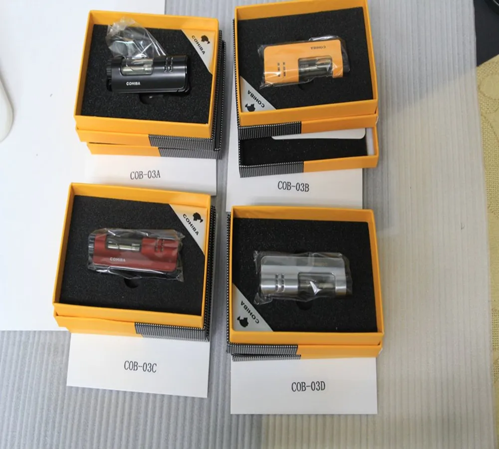 cohiba windproof powerful triple torch lighter bbq jet gas cigar lighter turbo metal kitchen cigar spray gun outdoor gadgets man free global shipping