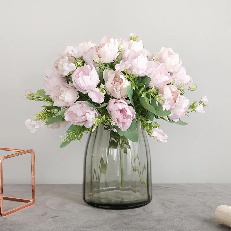 7 головок европейские пионы искусственные цветы свадебные домашние декоративные