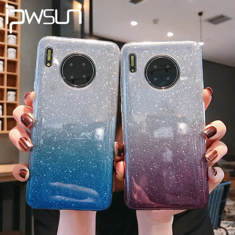 IPWSOO Блестящий цветной градиентный чехол для телефона huawei mate 30 P30 P20 Pro Lite Nove 5