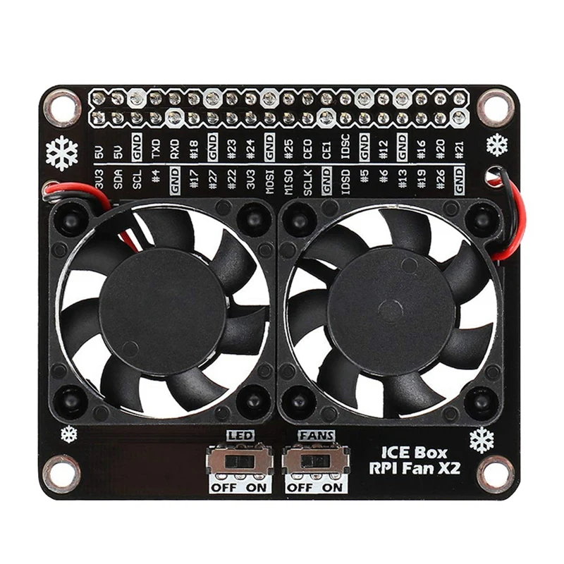 

for Raspberry Pi 4B Dual Cooling Fans, Raspberry Pi 4B Heatsink Kit, for Raspberry Pi 4B GPIO Expansion Board DC 5V 0.2A