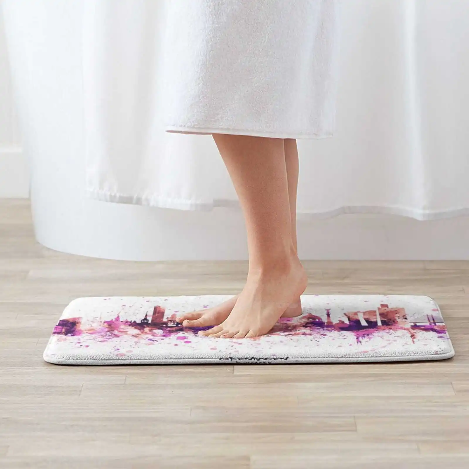 Копенгаген Дания Skyline 3D мягкий нескользящий коврик ковер подушка городской