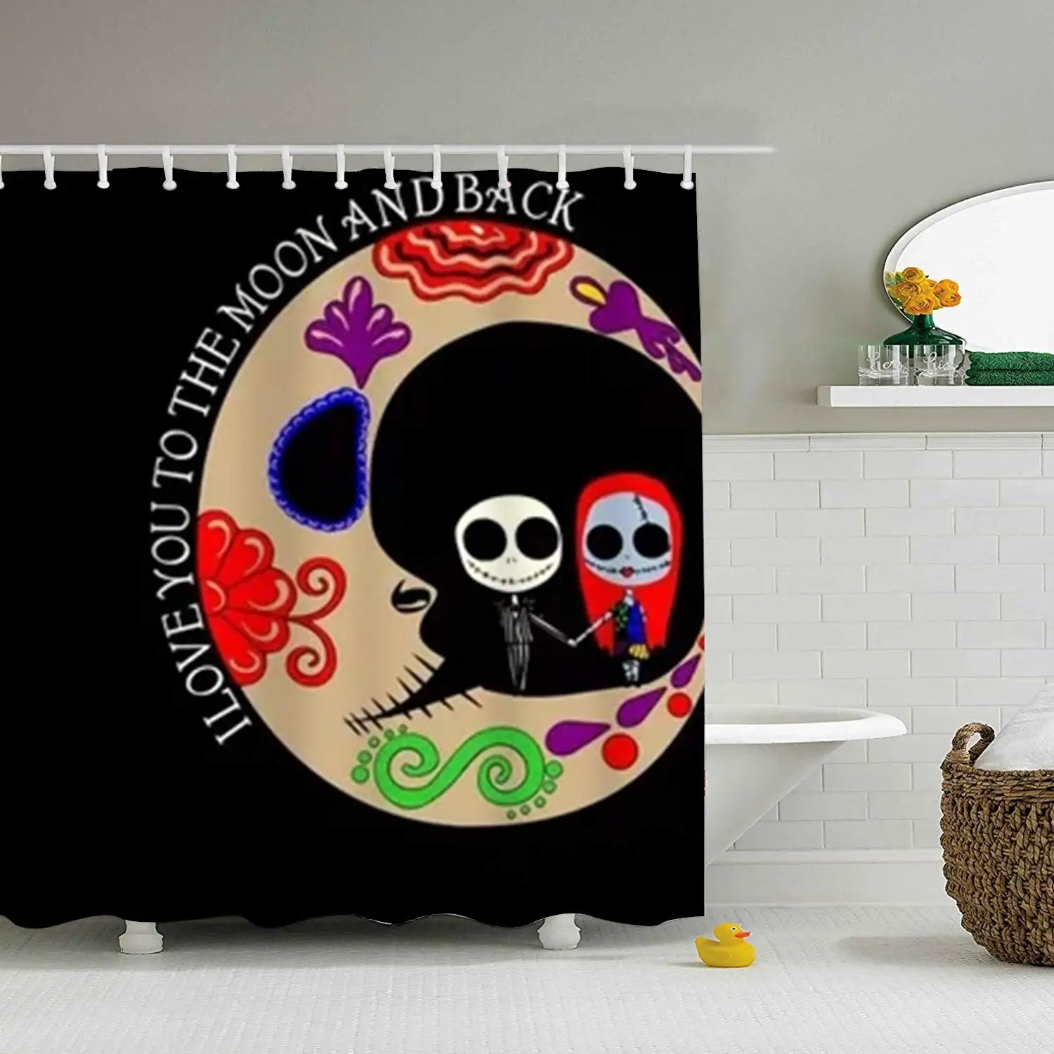 

Водонепроницаемый комплект для ванной комнаты с изображением кошмара перед Рождеством Луны