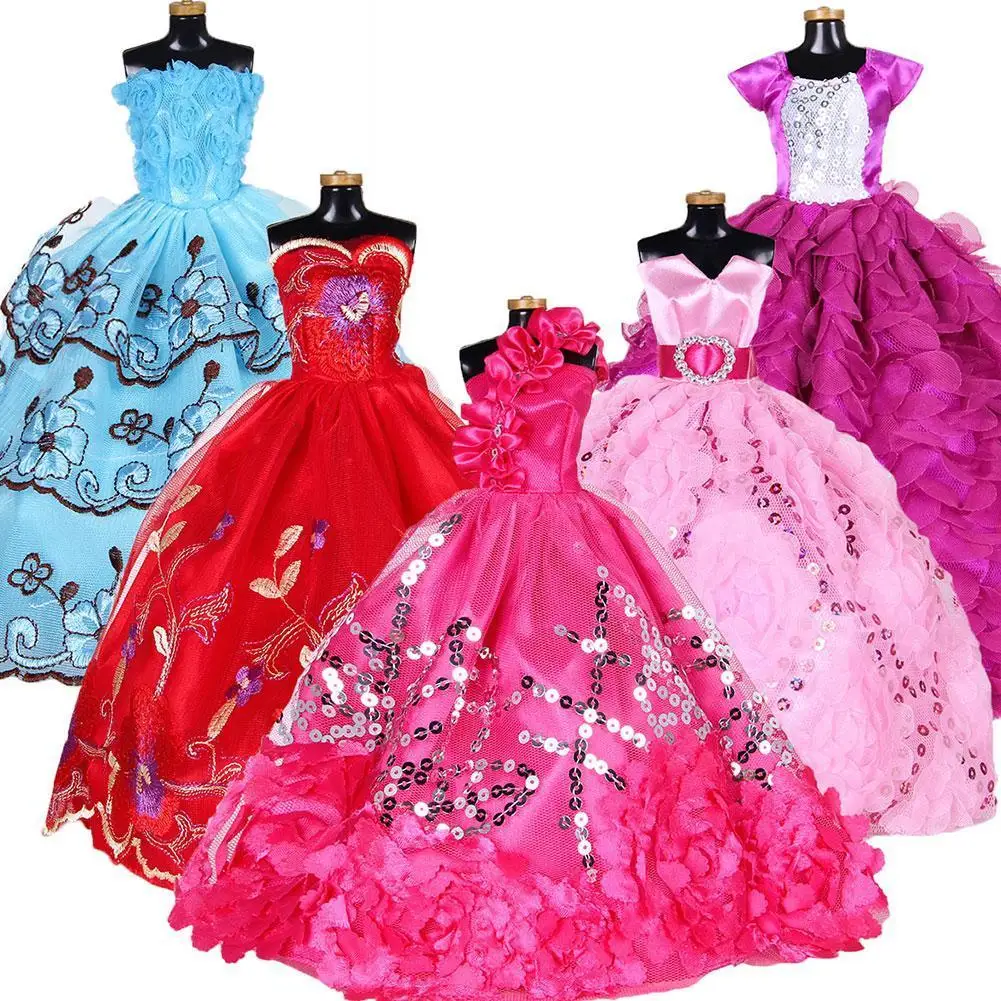 Элегантное свадебное платье принцессы ручной работы аксессуары для кукол