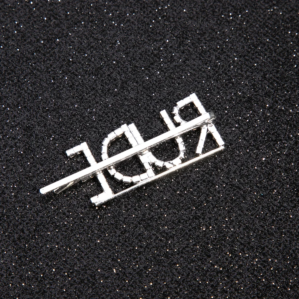 Блестящие заколки Стразы с надписью для женщин блестящие волос со стразами