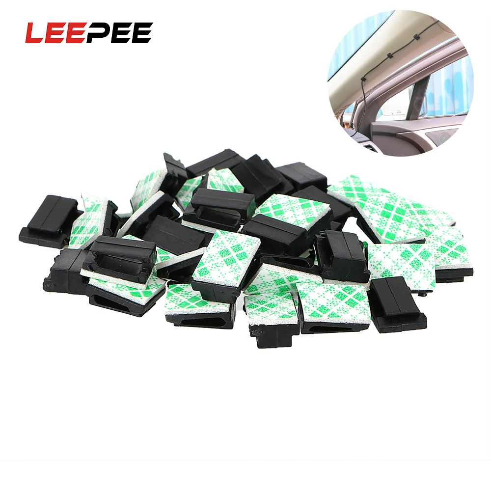 

LEEPEE 40 Piece/Set Wires Fixing Clips Car Vehicle Data Cord Cable Tie Mount Interior Accessories