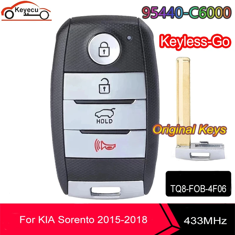 

KEYECU OEM Keyless Go Smart Remote Key With 433.92MHz ID47 Chip - FOB for Kia Sorento 2015-2018 TQ8-FOB-4F06 95440-C6000 UMa PE