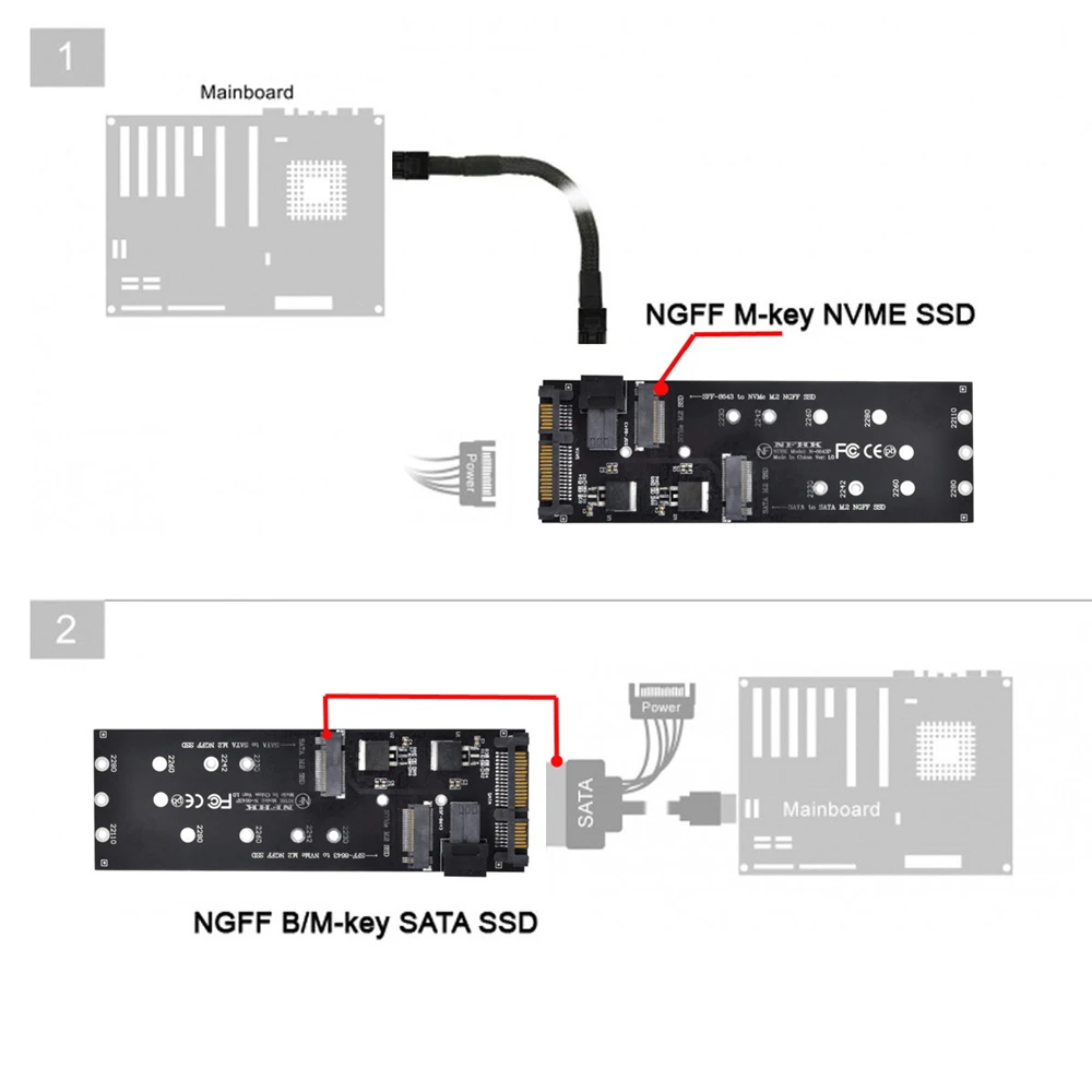 SFF-8643 to U2 Kit NGFF M-Key HD Mini SAS NVME PCIe SSD SATA Adapter for Motherboard | Компьютеры и офис