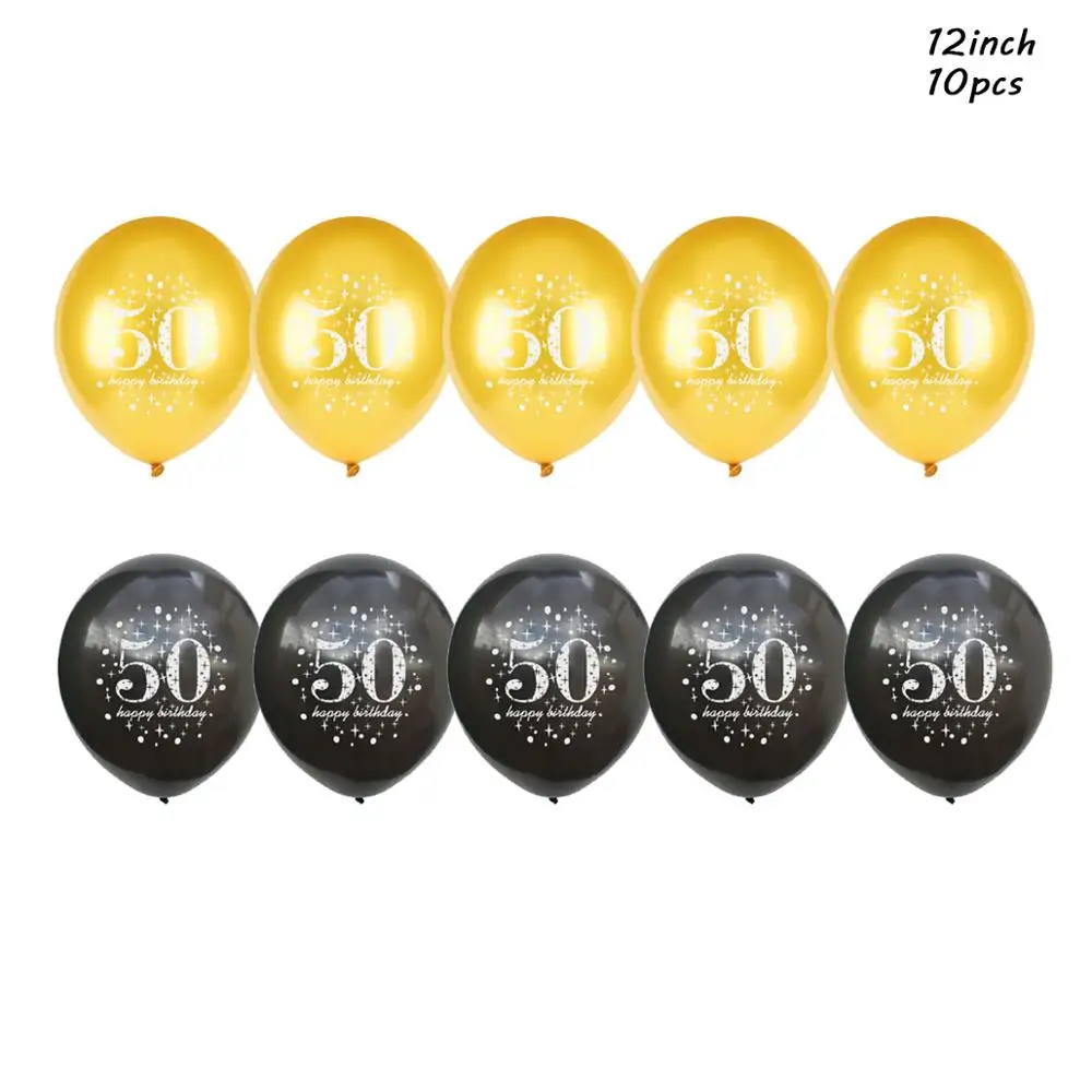 Шары LAPHIL золотистые/черные украшения для вечеринки в честь Дня Рождения 30/40/50/60