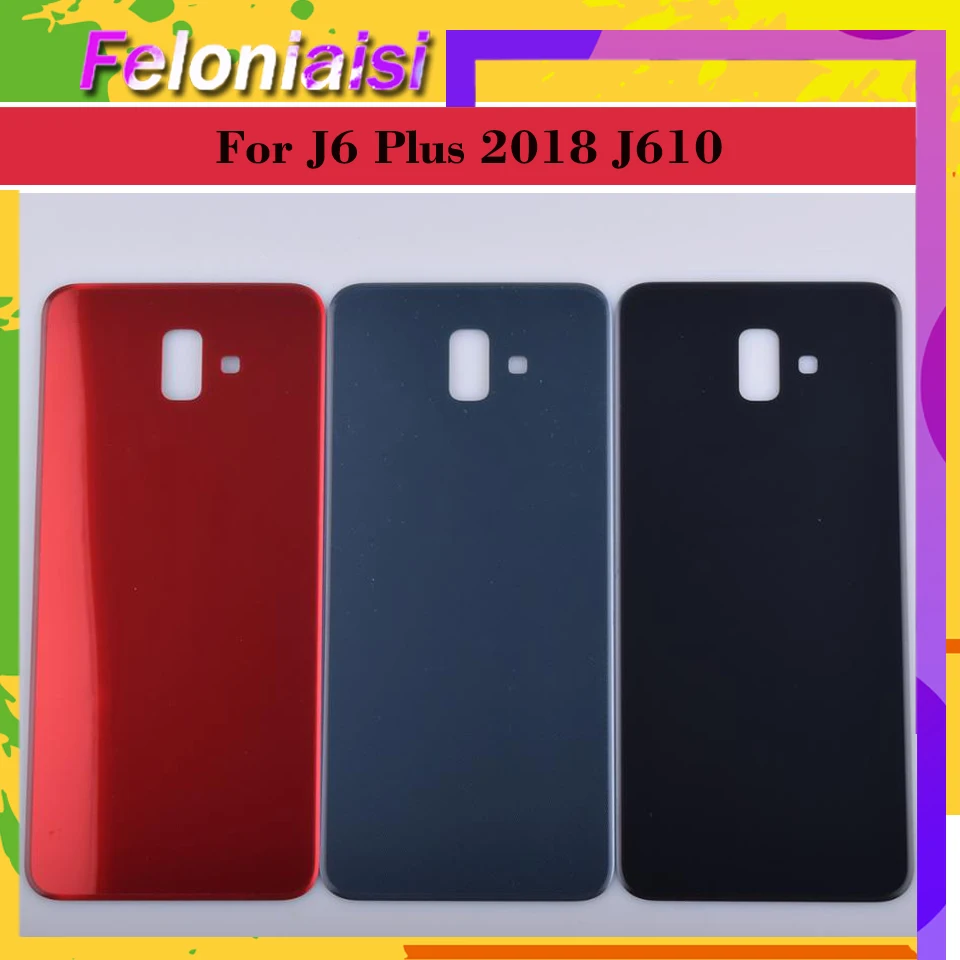 10 шт./лот для samsung Galaxy J6 Plus 2018 J610 J610F SM корпус батарея Дверь задняя крышка чехол j610