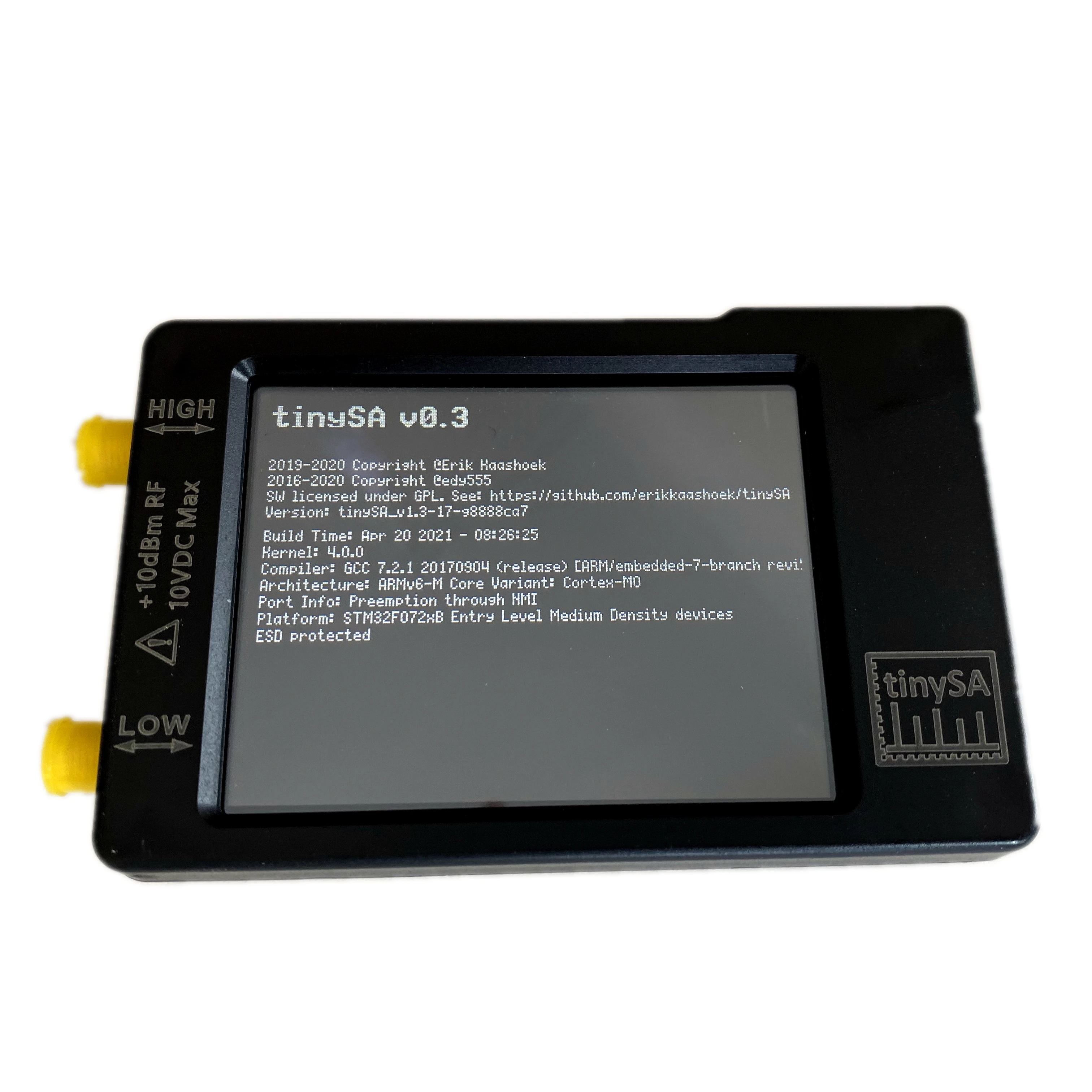 Ручной миниатюрный анализатор спектра TinySA дисплей 2 8 дюйма с батареей новая