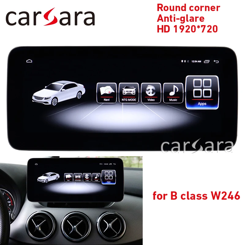 Android infotainment B class W246 круглый Угловой экран B200 4G ОЗУ дисплей B180 1920 разрешение